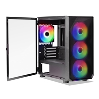 Tecware Forge M Omni Micro-ATX Case - Key-Lockable Tempered Glass, High-Airflow Mesh Front, 4 x 120mm Fans Pre-Installed, mATX/ITX Support, Black - Image 6