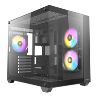 ANTEC CX800 Mid Tower Gaming Case, Black, 270 Full-view tempered glass, 3 x 120mm ARGB reverse fans, 1x USB 2.0 / 1x USB 3.0, ATX, Micro ATX, ITX