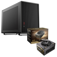 Antec Performance 1M Black Mini-ITX Gaming Case with Aluminum Finish + SF850X 850W 80 PLUS Gold Fully Modular SFX Power Supply Bundle