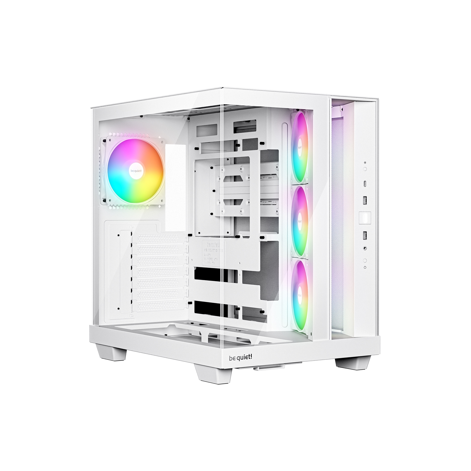 be quiet! Light Base 500 LX BGW86 White Mid-Tower Case, Tempered Glass, 4x ARGB Light Wings LX Fans, High Airflow ATX Case, USB-C 10 Gbps, 400 mm GPU Support, Vertical GPU Mount - Image 3
