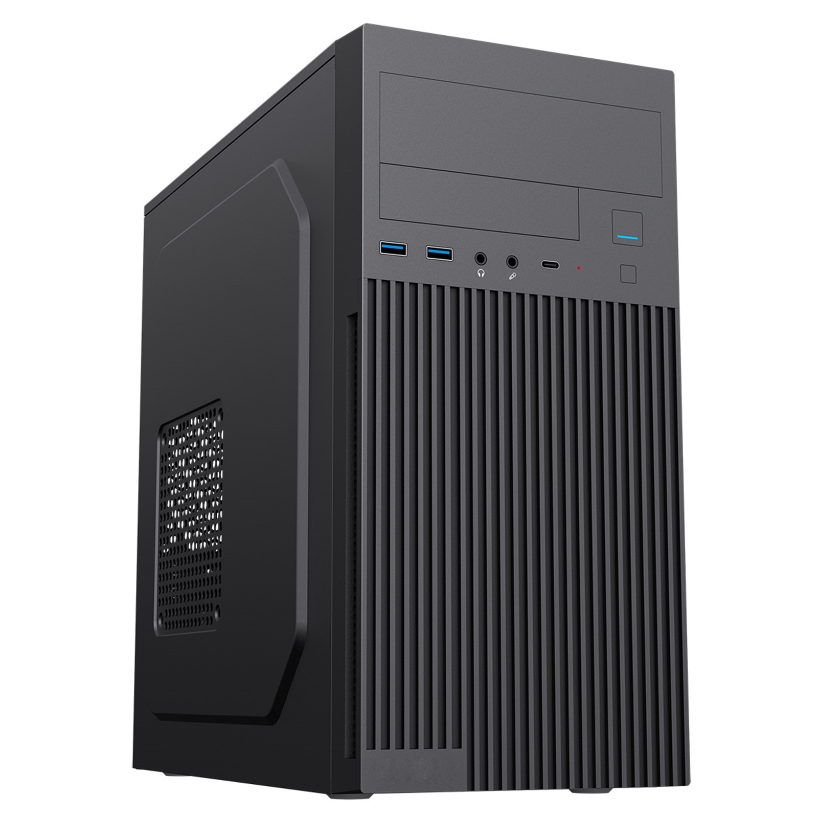 CiT Mentor Micro-ATX Office PC Case With USB Type C and 80mm Rear Black Fan Included - Image 3