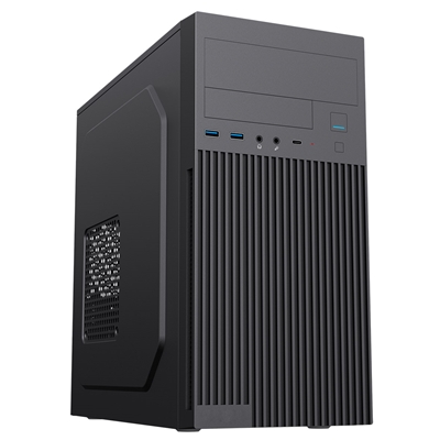 CiT Mentor Micro-ATX Office PC Case With USB Type C and 80mm Rear Black Fan Included - Image 2