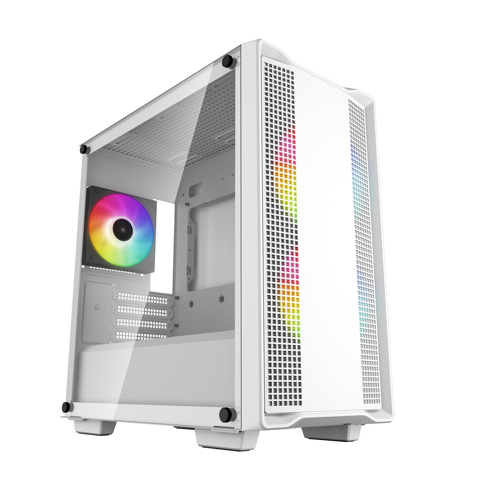 DeepCool CC360 ARGB WH, White, Mini Tower Chassis w/ Tempered Glass Window, 3x 120mm ARGB Fans, USB 3.0, mATX/mITX - Image 3