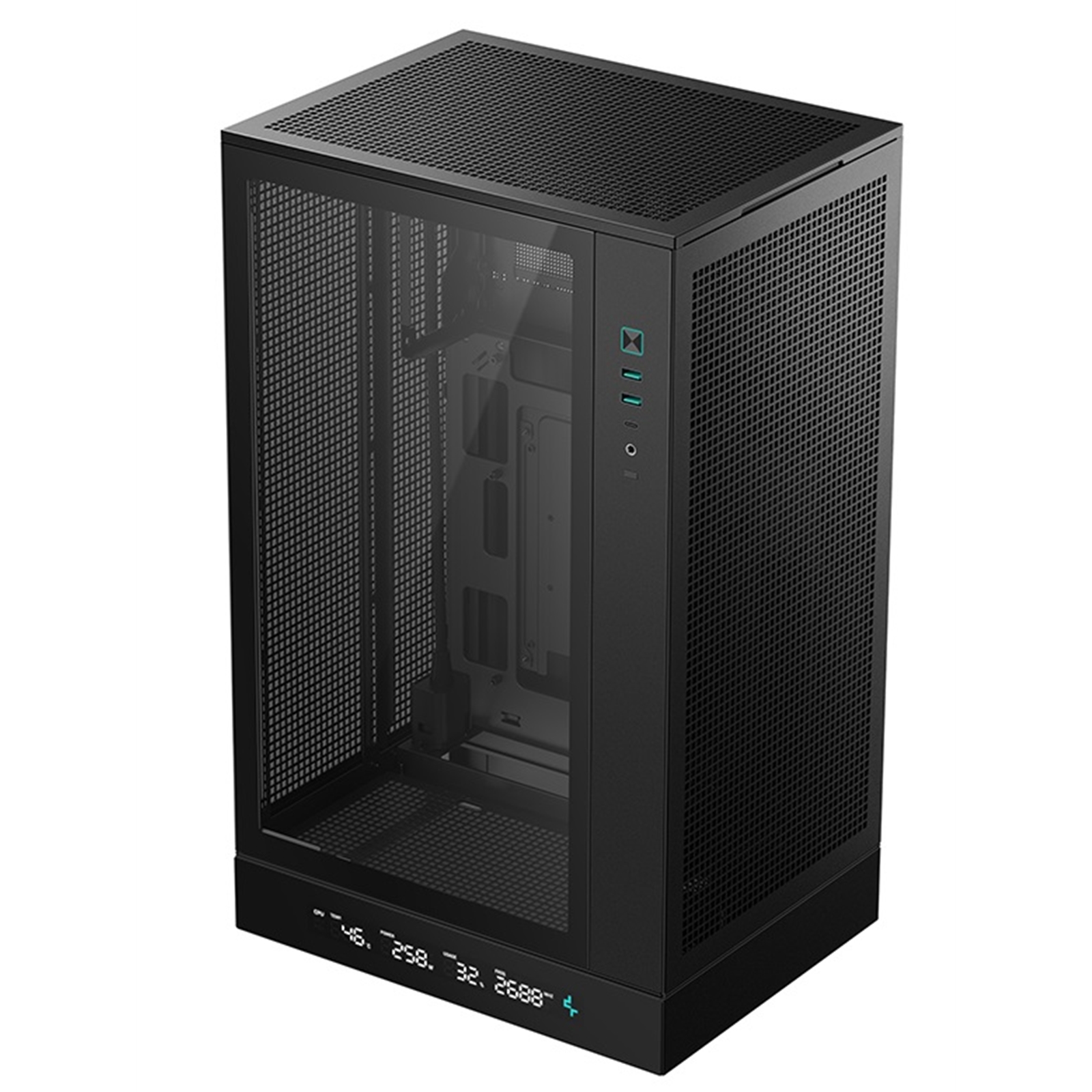 DeepCool CH270 Digital Micro-ATX Case, Mini-Tower PC Case with Tempered Glass Side Panel, USB-C Port, High Airflow Support for 360mm Radiator, ATX PSU, Black - Image 3