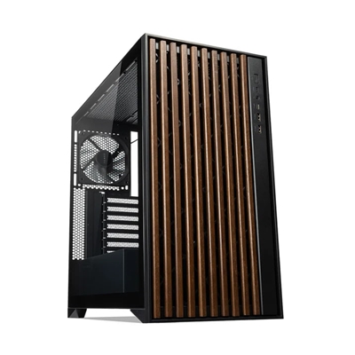 TecWare Timber ATX PC Case, High Airflow Mid Tower with Wood Front Panel, 4 Pre-Installed 120mm Fans, Tool-Free Dual Glass Panels, USB-C, Supports 360mm Radiators, ATX/mATX/ITX - Black - Image 2