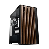 TecWare Timber ATX PC Case, High Airflow Mid Tower with Wood Front Panel, 4 Pre-Installed 120mm Fans, Tool-Free Dual Glass Panels, USB-C, Supports 360mm Radiators, ATX/mATX/ITX - Black
