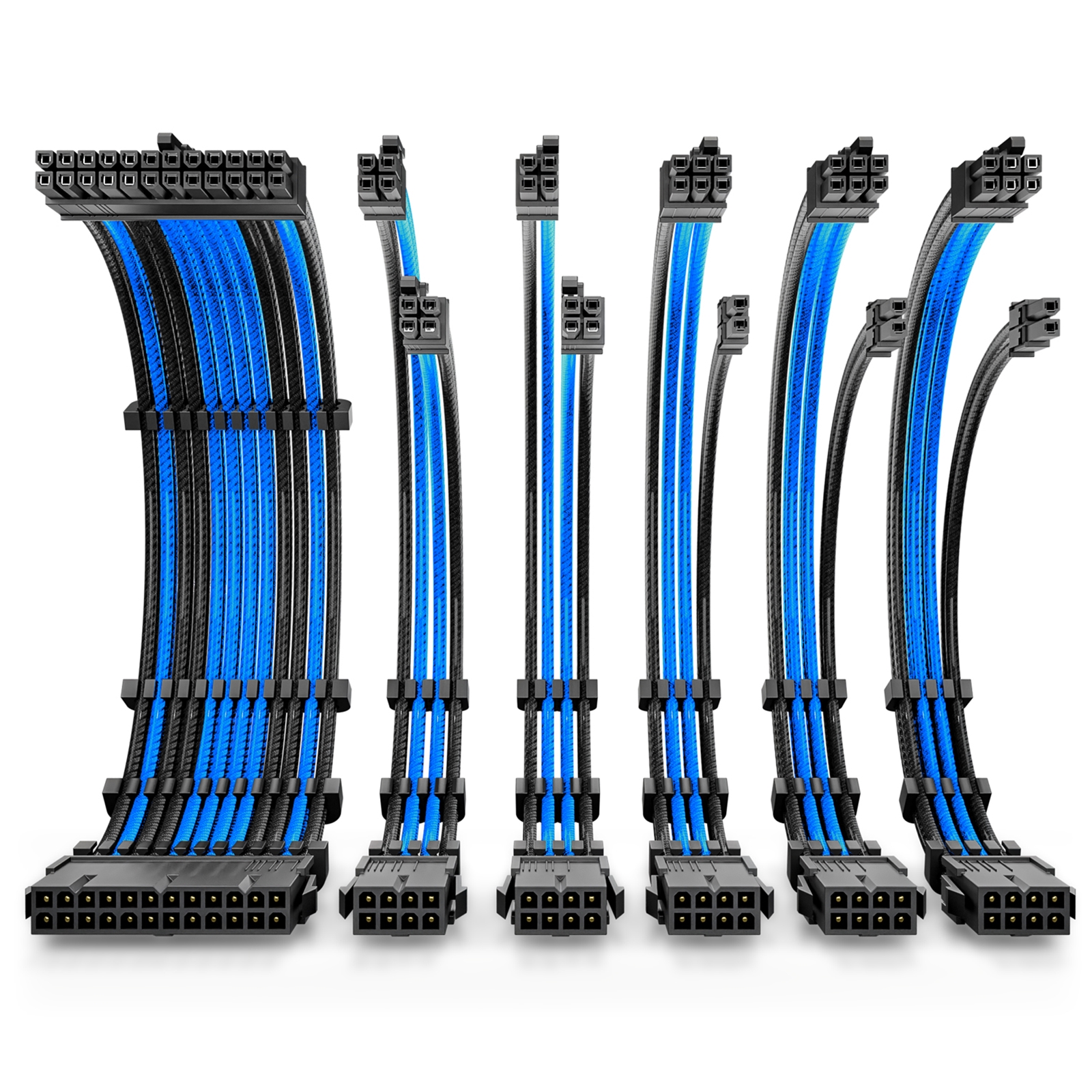 Antec Black/Blue PSU Extension Cable Kit - 6 Pack (1x 24 Pin, 2x 4+4 Pin, 3x 6+2 Pin) - Image 3