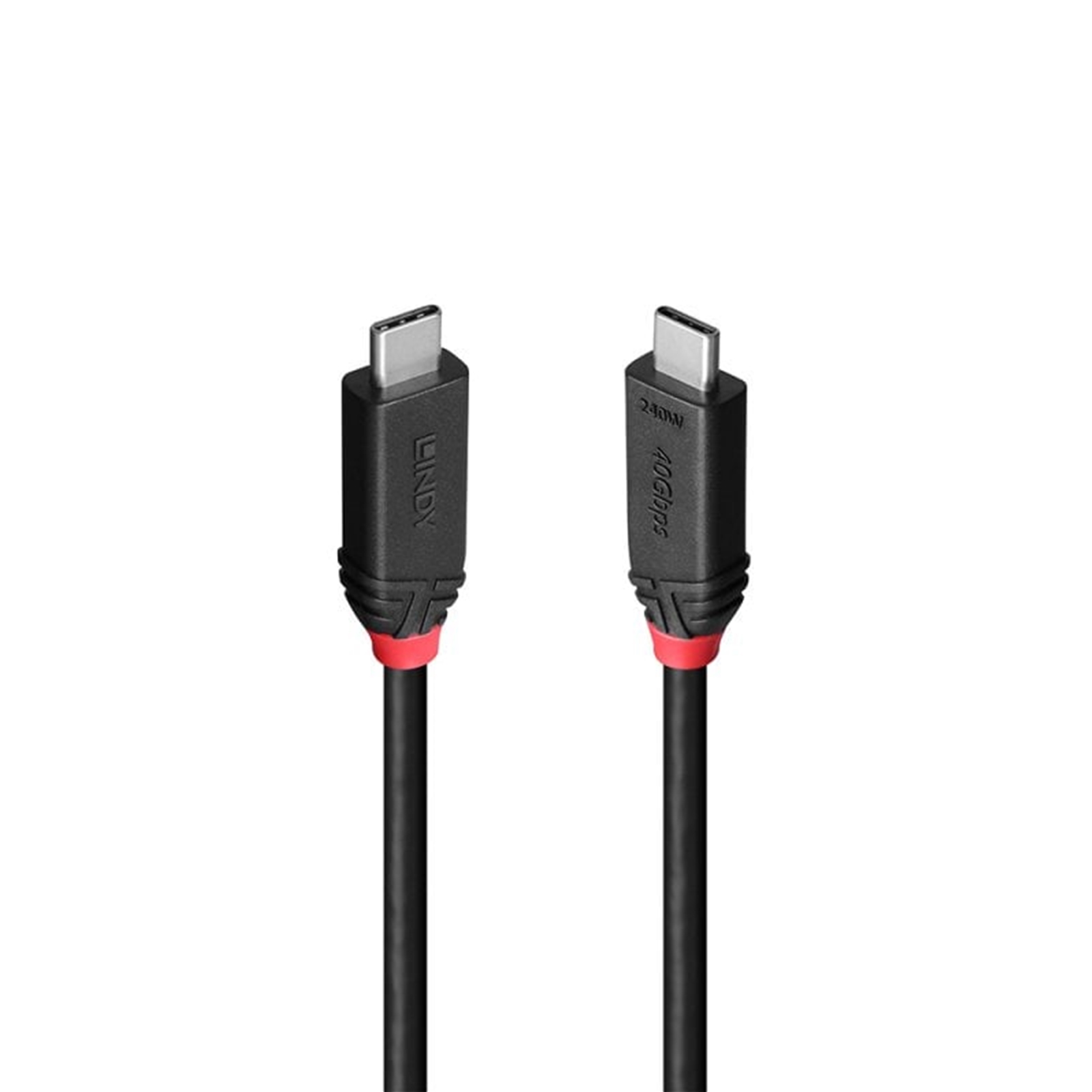 Lindy Black Line 37002 2m USB4 240W Cable, 24 pin USB-C (M) to 24 pin USB-C (M) - Image 3