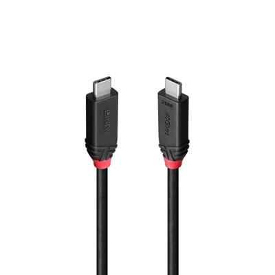 Lindy Black Line 37002 2m USB4 240W Cable, 24 pin USB-C (M) to 24 pin USB-C (M) - Image 2