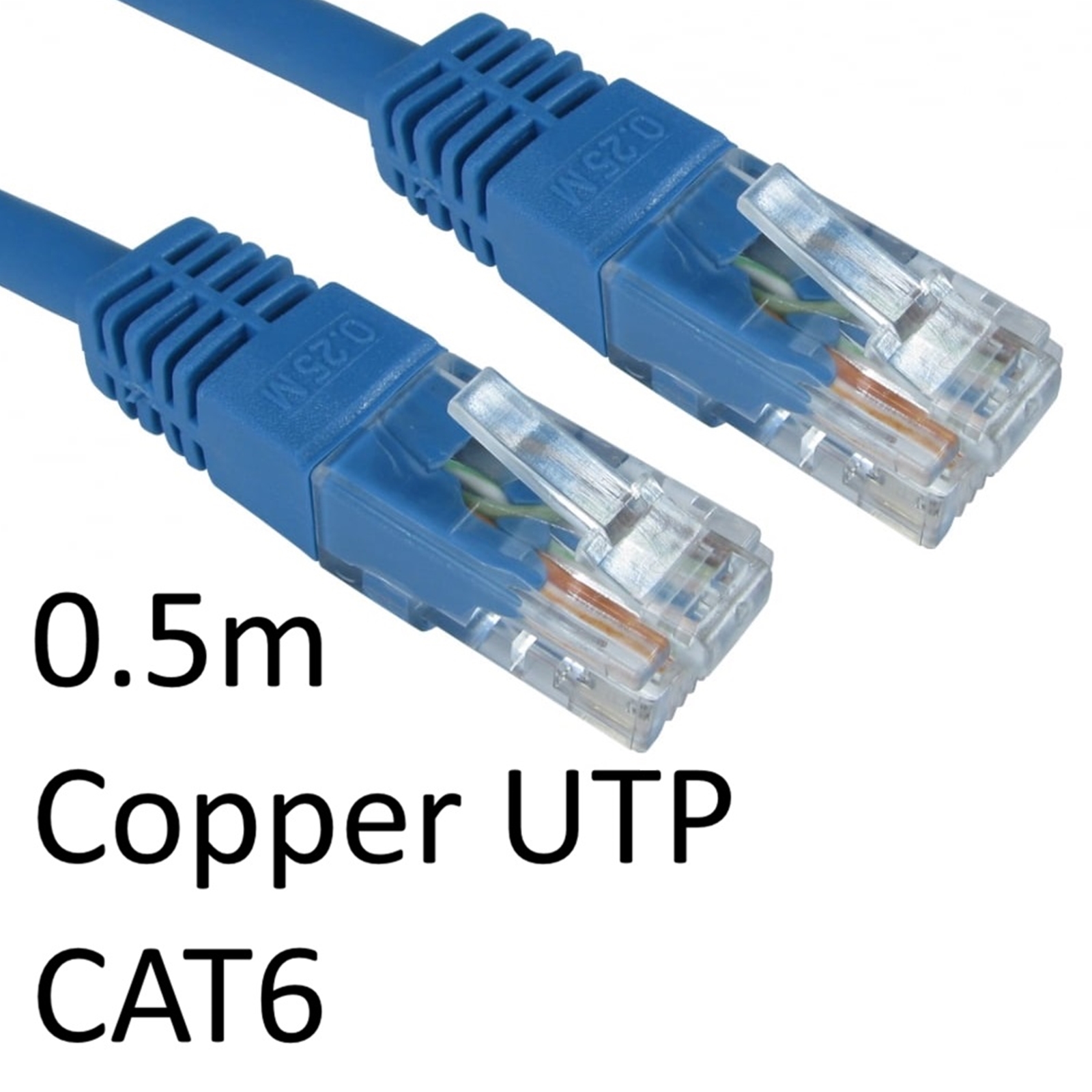 RJ45 (M) to RJ45 (M) CAT6 0.5m Blue OEM Moulded Boot Copper UTP Network Cable - Image 3