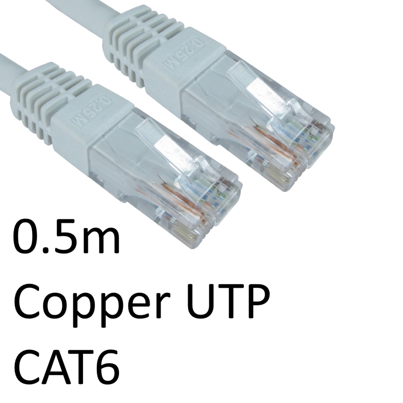 RJ45 (M) to RJ45 (M) CAT6 0.5m White OEM Moulded Boot Copper UTP Network Cable - Image 3