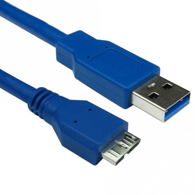 USB 3.0 A (M) to USB 3.0 Micro B (M) 0.75m Blue OEM Data Cable - Image 2
