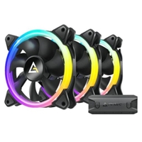 Antec Neon 120 ARGB PWM Case Fan, 3 Pack, Hydro Bearing, 800-1600 RPM, Black