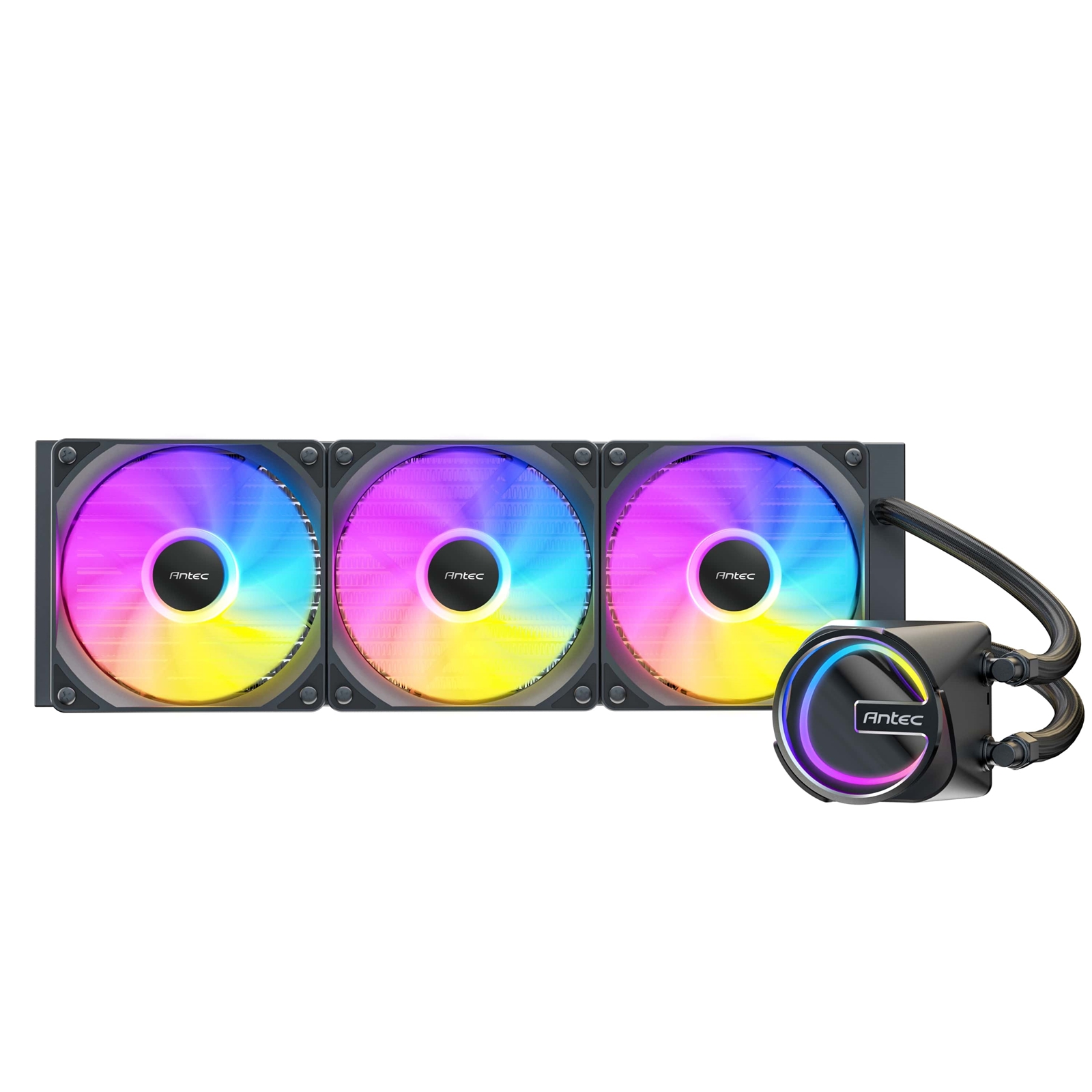 Antec Skeleton 360ARGB Liquid CPU Cooler, Universal Socket, Black, 360mm Radiator, PWM up tp 2000 RPMCooling Fans, Addressable RGB LED Lighting - Image 3