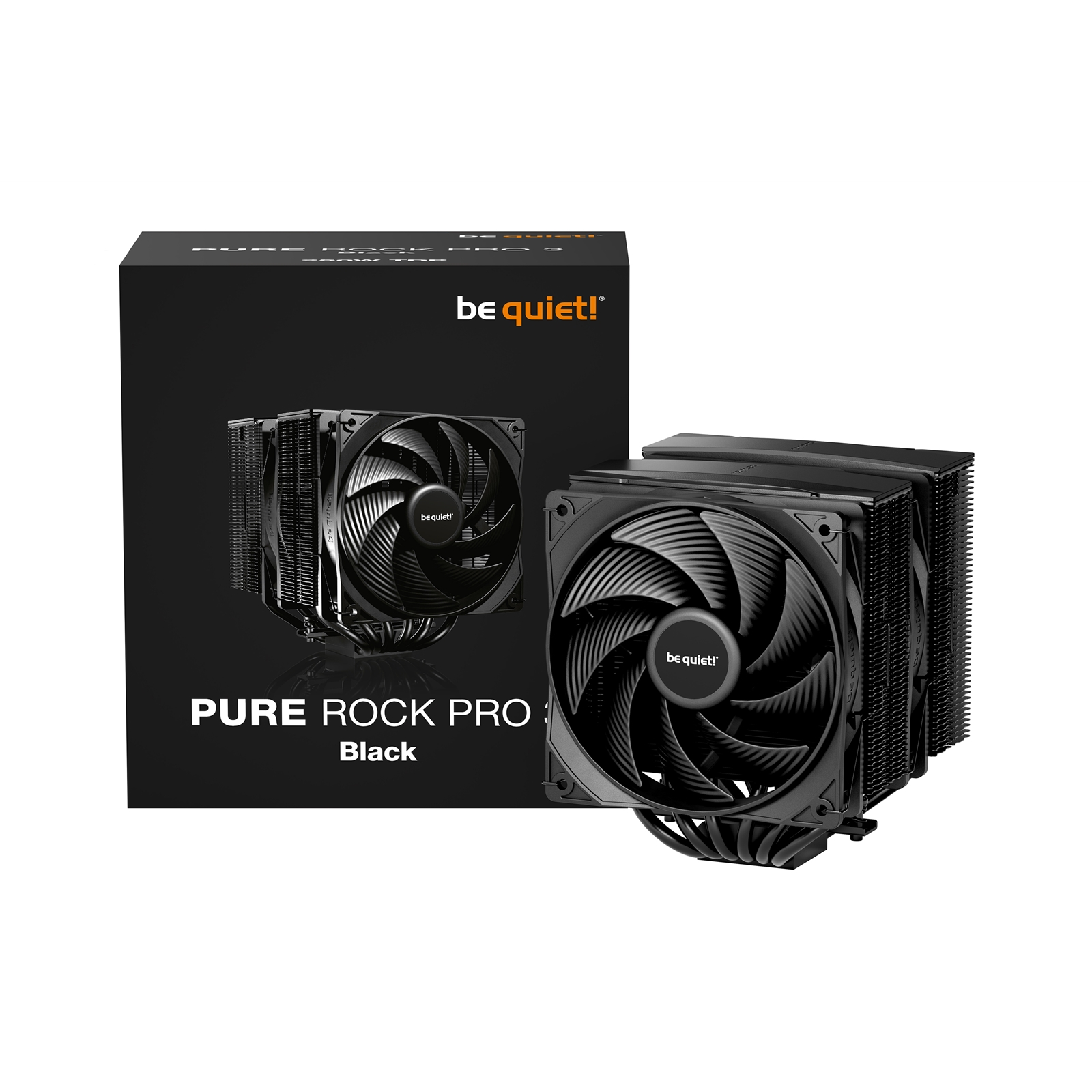 be quiet! Pure Rock Pro 3 CPU Cooler, Black, Universal Socket, 2 x Pure Wings Fans, 2000RPM, only 34.8dB(A) at maximum fan speed, 250W TDP, 3-year manufacturer's warranty - Image 3