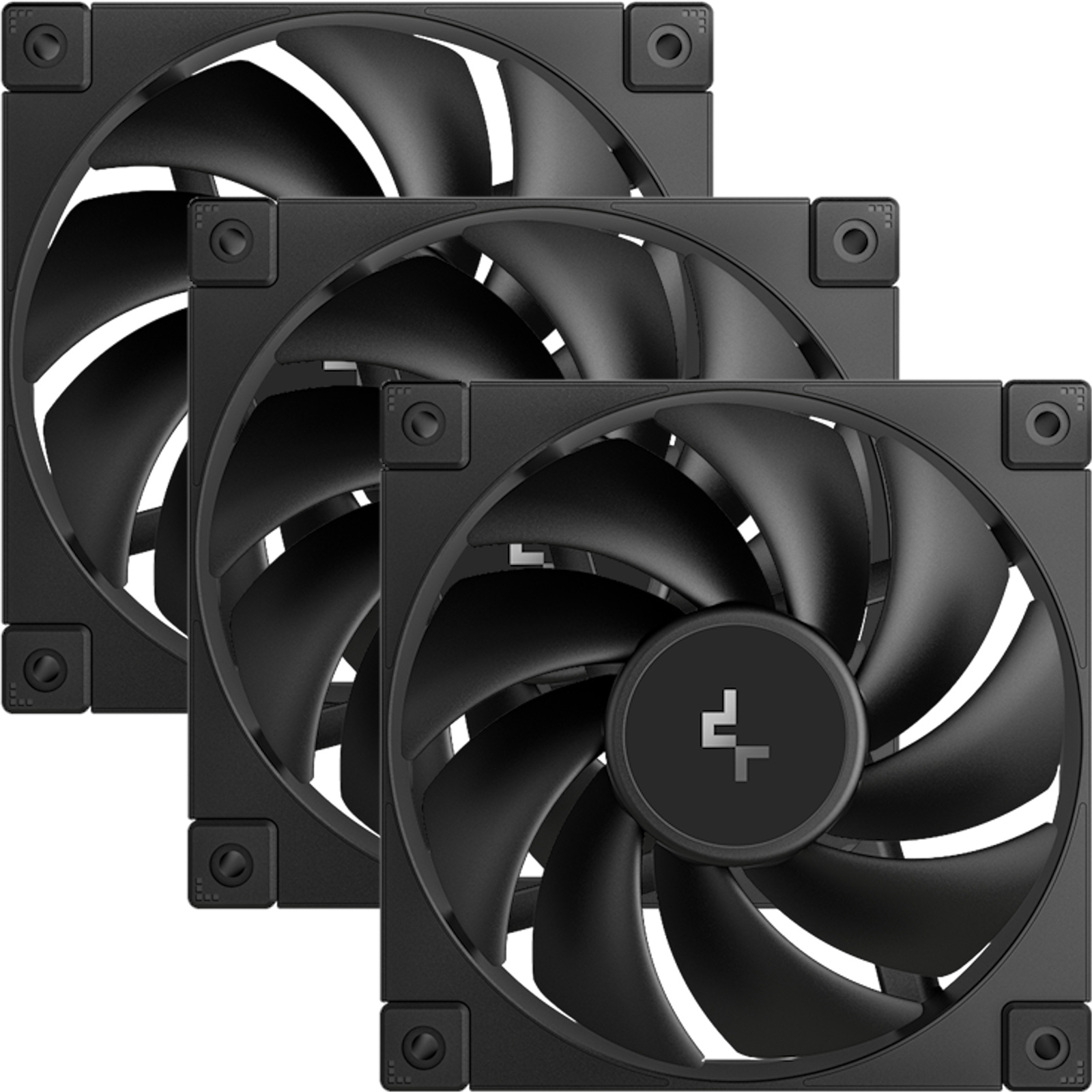 DeepCool FD12 120mm Case Fan 3-Pack, PWM Control, High Airflow, Low Noise, Hydro Bearing, Black, Anti-Vibration Pads, 4-Pin Connector - Image 3