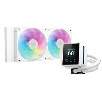DeepCool Mystique 240 WH ARGB Liquid CPU Cooler with 2.83" TFT LCD Display, 240mm Radiator, Addressable RGB Fans, Hydro Bearing, and Wide Compatibility for Intel & AMD Sockets - Image 2