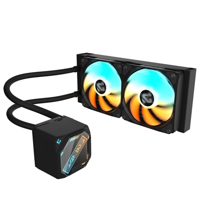 GIGABYTE GP-GIGABYTE Gaming 240 All-in-One Liquid CPU Cooler with 240mm Radiator, ARGB Lighting, Teflon Tubing and Magnetic Rotating Cover - Image 2