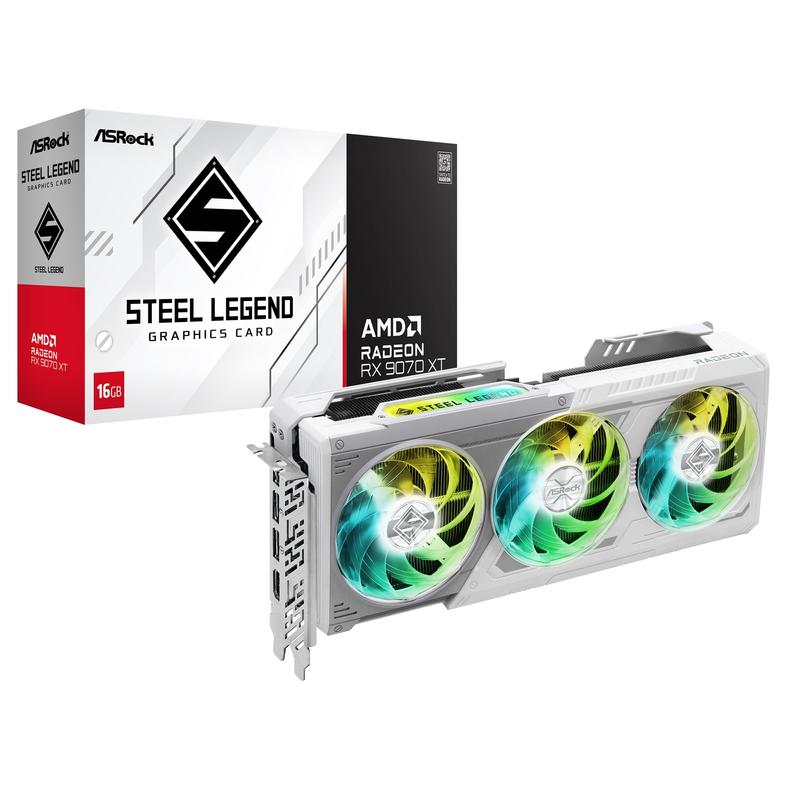 ASRock AMD Radeon RX 9070 XT Steel Legend 16GB GDDR6 Graphics Card, 4096 Streams, 2970MHz Boost Clock, Triple Fan, 3x DisplayPorts / 1x HDMI Port - Image 3