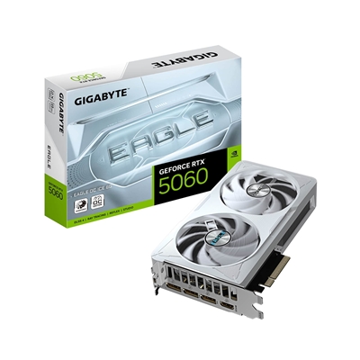 Gigabyte NVIDIA GeForce RTX 5060 EAGLE OC ICE 8GB GDDR7 Graphics Card, 3840 CUDA Cores, 2550 MHz Core Clock, Dual Fan, White, 3x DisplayPorts / 1x HDMI Port - Image 2