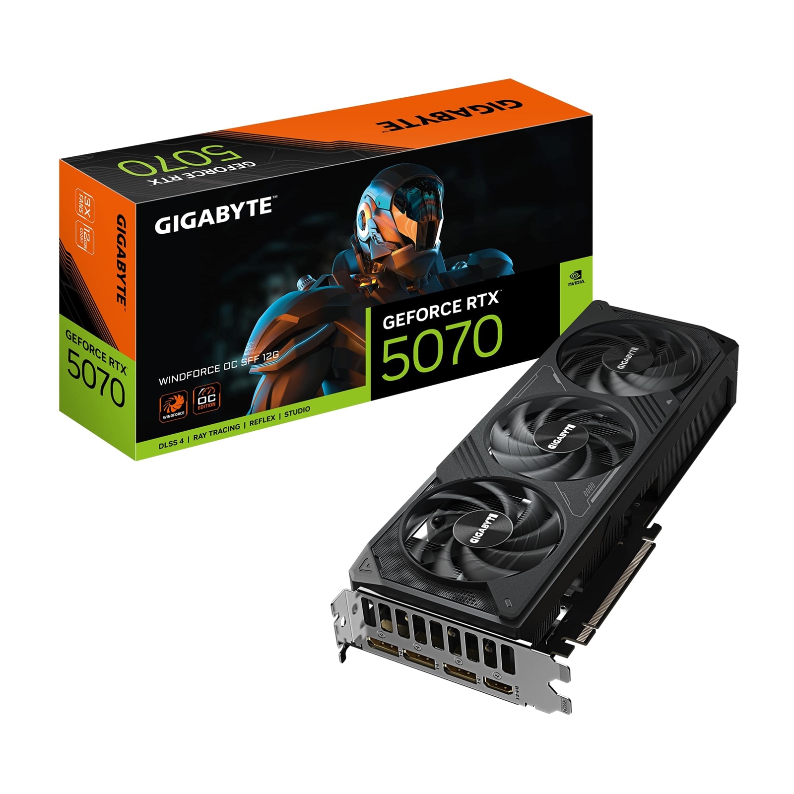 Gigabyte NVIDIA GeForce RTX 5070 WINDFORCE OC SFF 12GB GDDR7 Graphics Card, 6144 CUDA Cores, 2542 MHz Core Clock, Triple Fan, 2x DisplayPorts / 2x HDMI Ports - Image 3