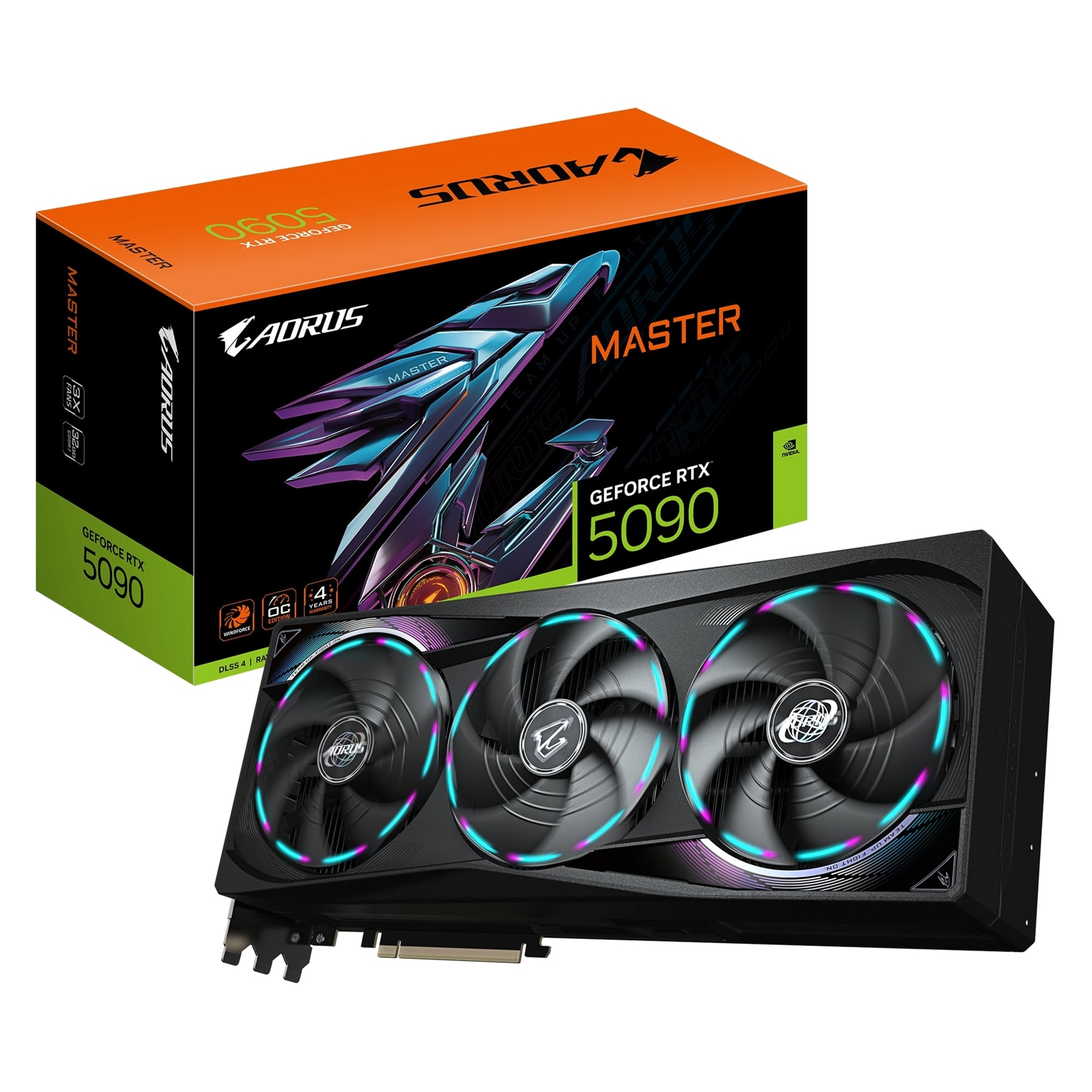 Gigabyte NVIDIA GeForce RTX 5090 AORUS MASTER 32G Graphics Card, 32GB GDDR7, 21760 CUDA Cores, 2655 MHz Core Clock, Triple Fan, RGB, 3x DisplayPorts / 1x HDMI Port - Image 3
