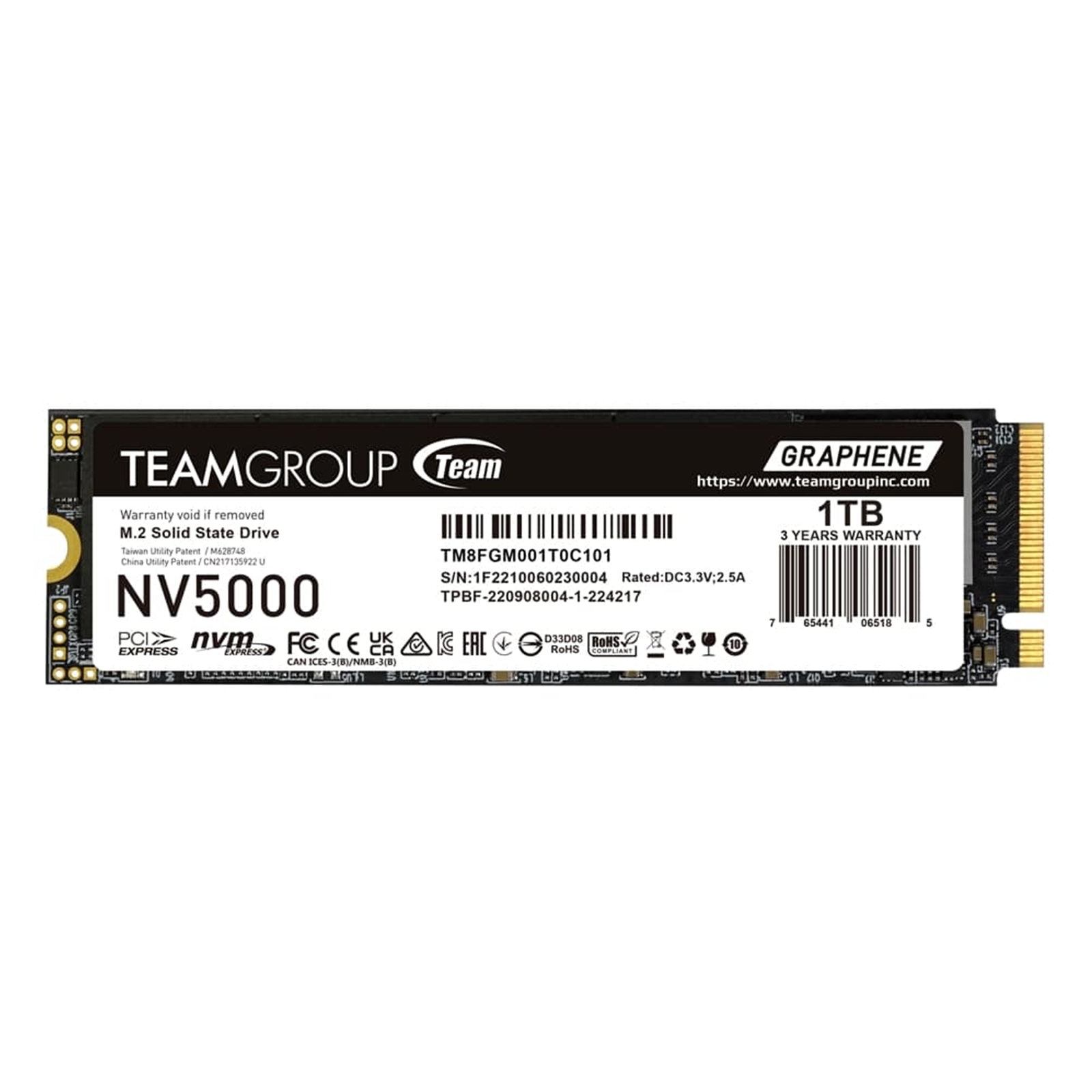 Team NV5000 (TM8FGM001T0C101) 1TB M.2 Interface, PCIe Gen4x4 with NVMe, 2280, Read 5000MB/s, Write 3000MB/s, 3 Year Warranty - Image 3