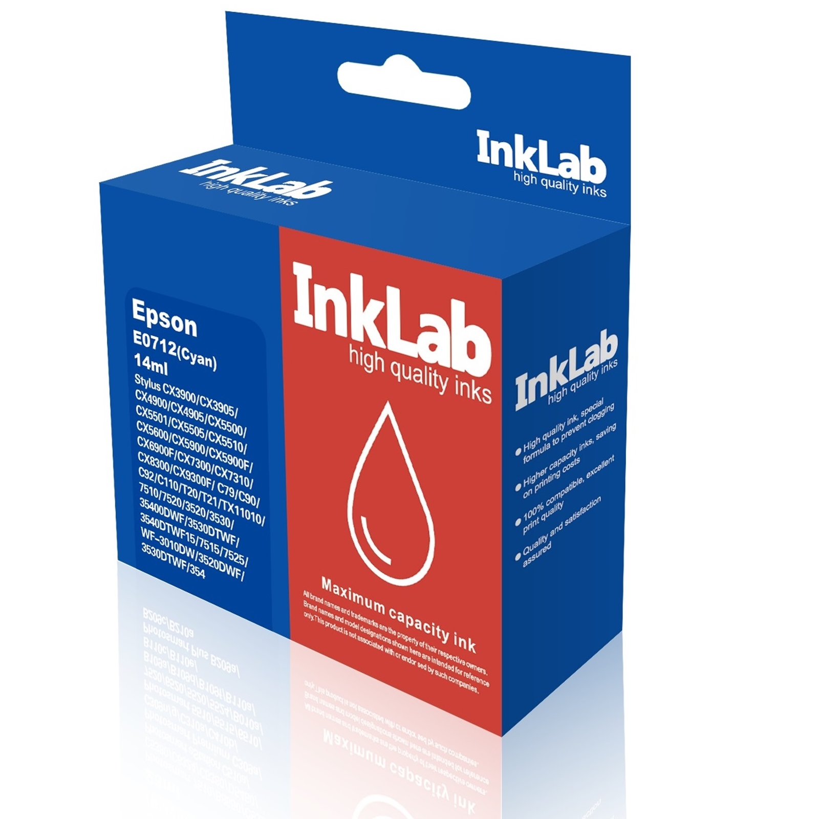 InkLab 712 Epson Compatible Cyan Replacement Ink - Image 3