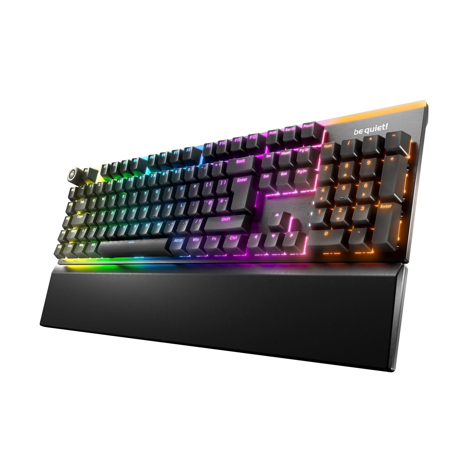 Be Quiet! Light Mount Silent Linear ARGB Mechanical Keyboard, 3D Media Wheel, 5 Macro Keys, silent keystrokes, hot-swappable 5-pin MX-style switch socket - Image 3