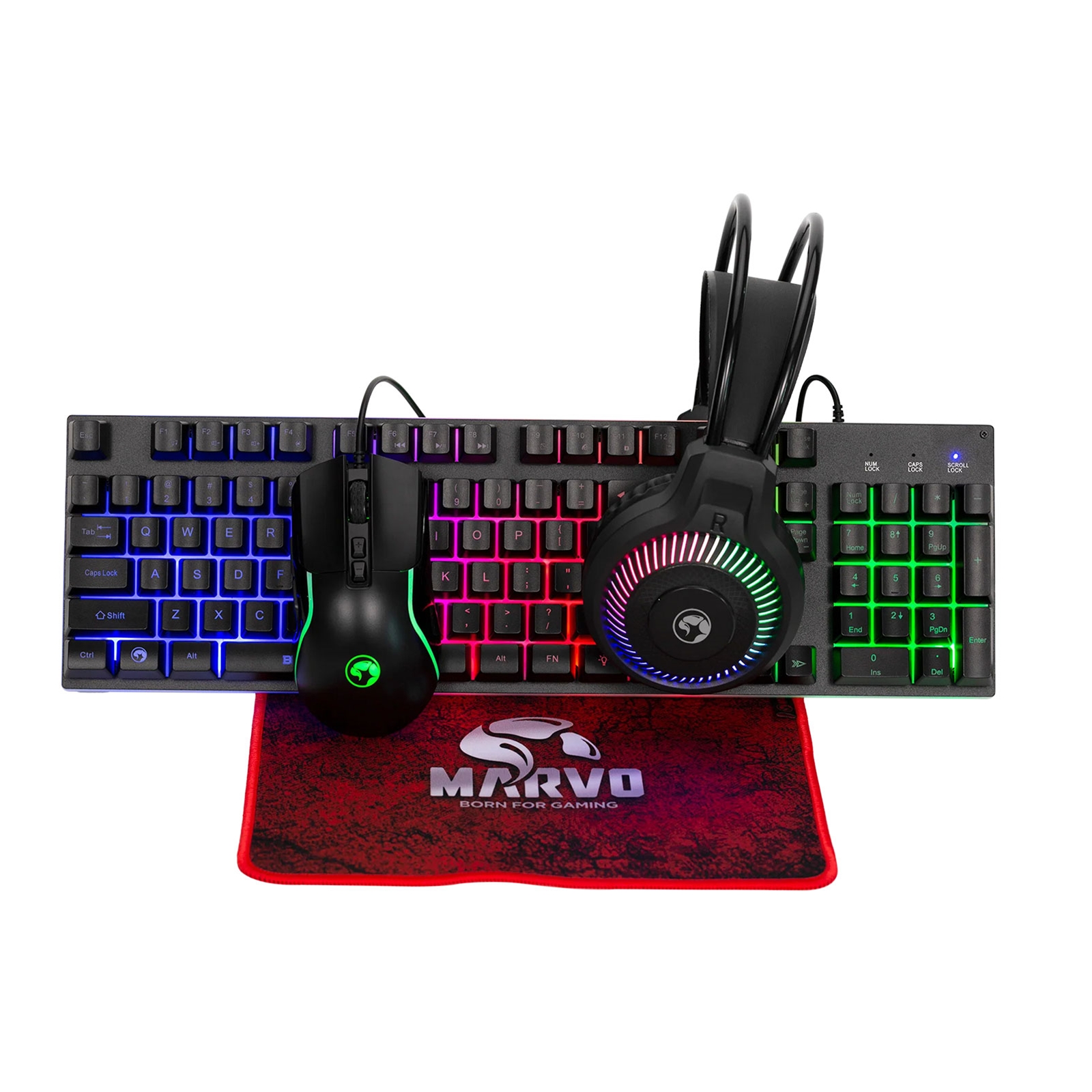 Marvo Scorpion CM416 Loot 40 4 in 1 RGB Gaming UK Layout Keyboard, Mouse, Headset and Mat Bundle (Black) - Image 3