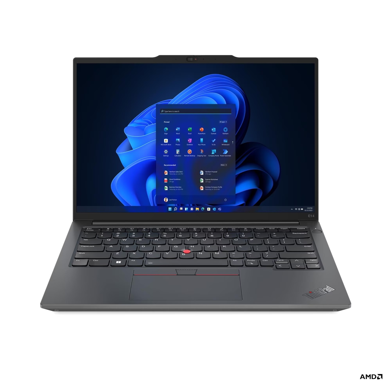 Lenovo ThinkPad E14 G5 Laptop, 14 Inch Full HD, AMD Ryzen 3 7330U Processor, 8GB RAM, 256GB SSD, AMD Radeon Graphics, Windows 11 Pro - Image 3