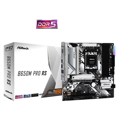 ASRock B650M Pro RS AMD AM5 Socket Motherboard, Micro-ATX, 4x DDR5 Slots, 3x M.2 Sockets, Fitted I/O Shield, 2.5GbE LAN, 1x DisplayPort / 1x HDMI Port - Image 2