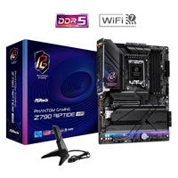 ASRock Z790 Riptide WiFi PHANTOM GAMING Intel 1700 Socket Motherboard, ATX, 4x DDR5 Slots, 5x M.2 Sockets, Fitted I/O Shield, 2.5GbE LAN, Wi-Fi 7, 1x DisplayPort / 1x HDMI Port