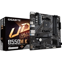 Gigabyte B550M K Ultra Durable AMD AM4 Socket Motherboard, Micro-ATX, 4x DDR4 Slots, 2x M.2 Sockets, GbE LAN, 1x DisplayPort / 1x HDMI Port