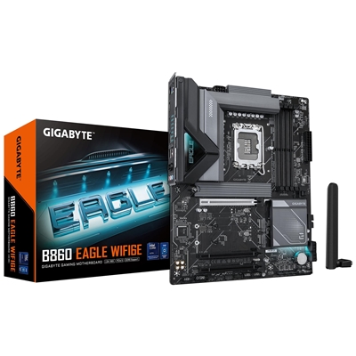 Gigabyte B860 EAGLE WIFI6E Intel 1851 Socket Motherboard, ATX, 4x DDR5 Slots, 3x M.2 Sockets, Fitted I/O Shield, 2.5GbE LAN, Wi-Fi 6E, 1x DisplayPort / 1x HDMI Port - Image 2