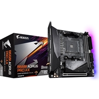 Gigabyte B550I AORUS PRO AX AMD AM4 Socket Motherboard, Mini-ITX, 2x DDR4 Slots, 2x M.2 Sockets, Fitted I/O Shield, 2.5GbE LAN, Wi-Fi 6, 1x DisplayPorts / 2x HDMI Port