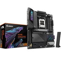 Gigabyte X870E AORUS PRO AMD AM5 Socket Motherboard, ATX, 4x DDR5 Slots, 4x M.2 Sockets, Fitted I/O Shield, 2.5GbE LAN, Wi-Fi 7, 1x HDMI Port / 2x USB-C (USB4)