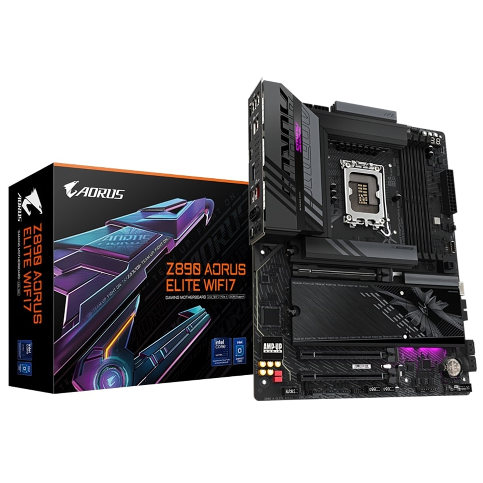Gigabyte Z890 AORUS ELITE WIFI7 Intel 1851 Socket Motherboard, ATX, 4x DDR5 Slots, 4x M.2 Sockets, Fitted I/O Shield, 2.5GbE LAN, Wi-Fi 7, 1x DisplayPort / 1x USB-C (USB4) - Image 3