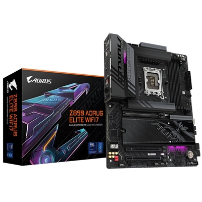 Gigabyte Z890 AORUS ELITE WIFI7 Intel 1851 Socket Motherboard, ATX, 4x DDR5 Slots, 4x M.2 Sockets, Fitted I/O Shield, 2.5GbE LAN, Wi-Fi 7, 1x DisplayPort / 1x USB-C (USB4) - Image 2