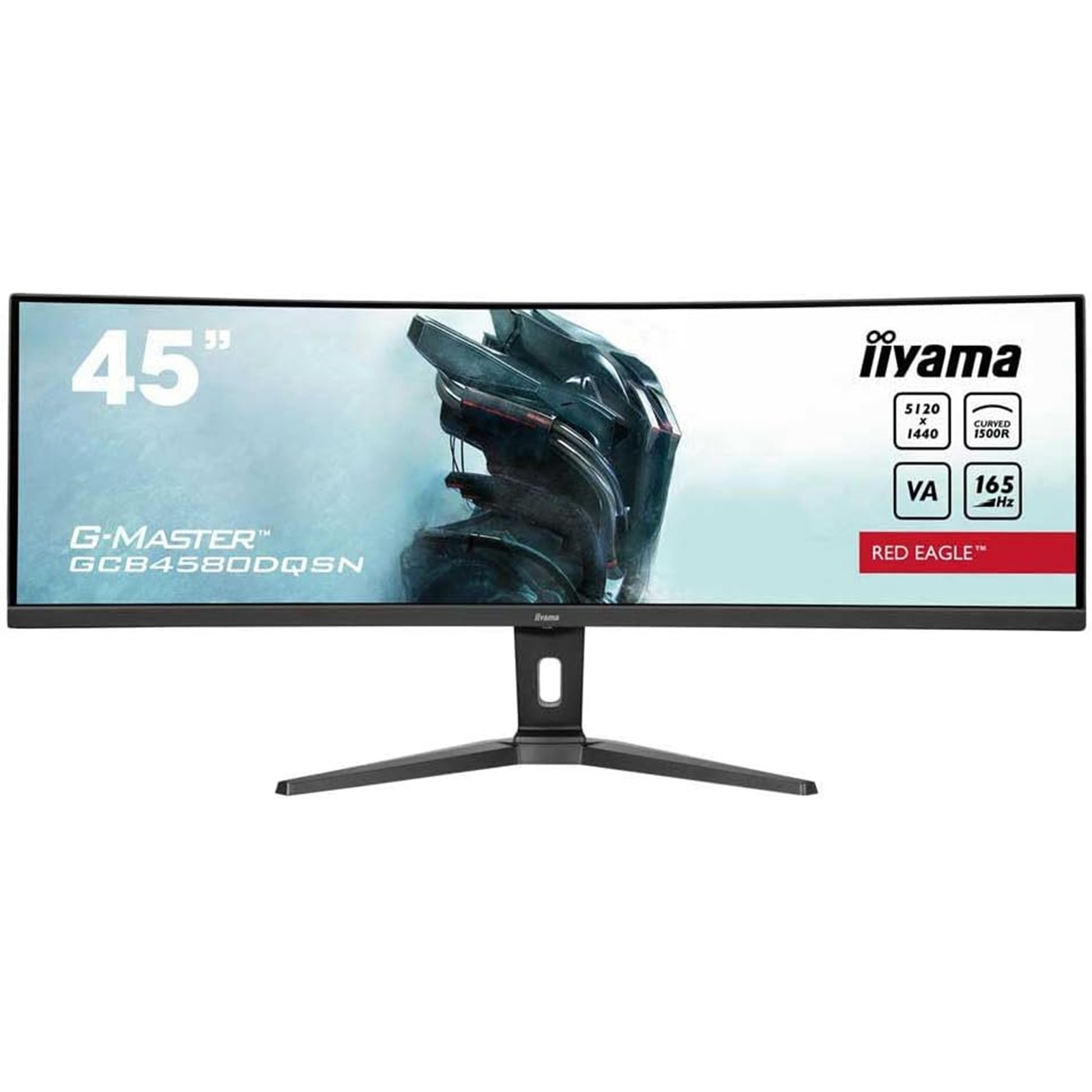 iiyama G-Master Red Eagle 44.5 Inch DQHD UltraWide Curved Gaming Monitor, VA, 165Hz, 0.8ms, Freesync, HDMI, Displayport, USB-C Hub, KVM Switch, Dock, Speakers, Height Adjust, VESA - Image 3