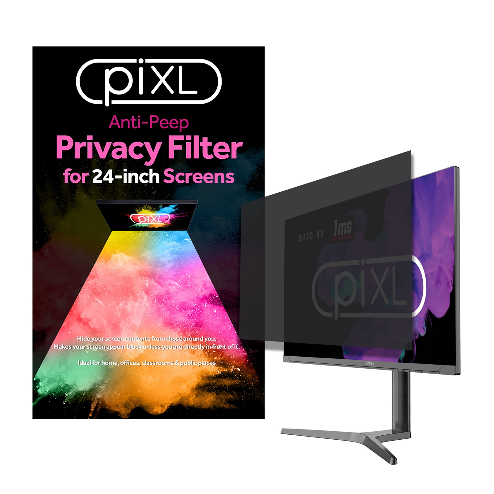 piXL 24-Inch Monitor Security Privacy Screen/ Privacy Filter, Anti-Glare, Anti-Peep, Anti-Static & Blackout - Image 3