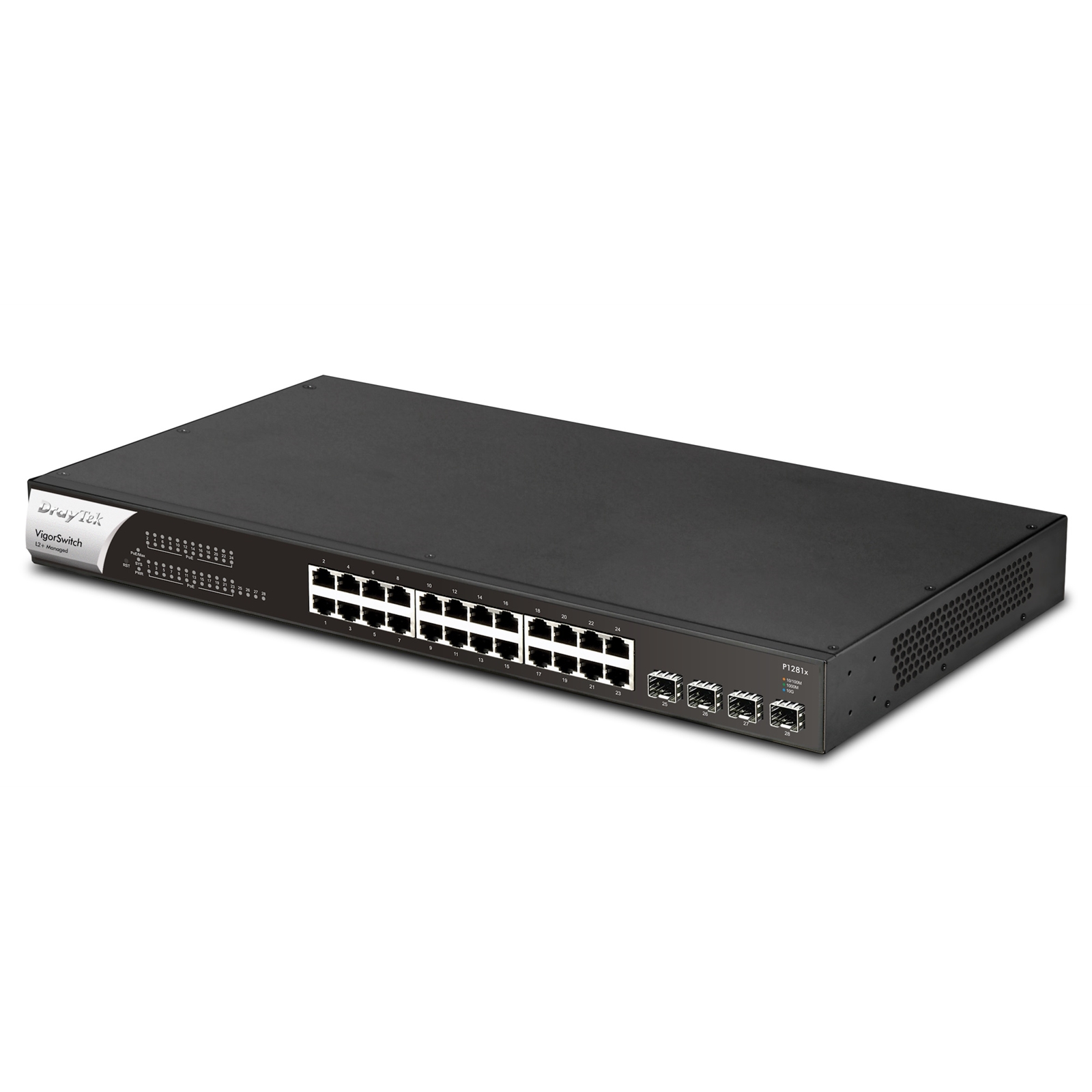 DrayTek VSP1281X-K VigorSwitch P1281x 24 Port Gigabit POE Smart Managed Switch with 4x 10GbE SFP Ports - Image 3