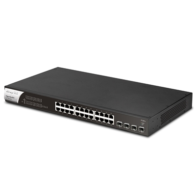 DrayTek VSP1281X-K VigorSwitch P1281x 24 Port Gigabit POE Smart Managed Switch with 4x 10GbE SFP Ports - Image 2