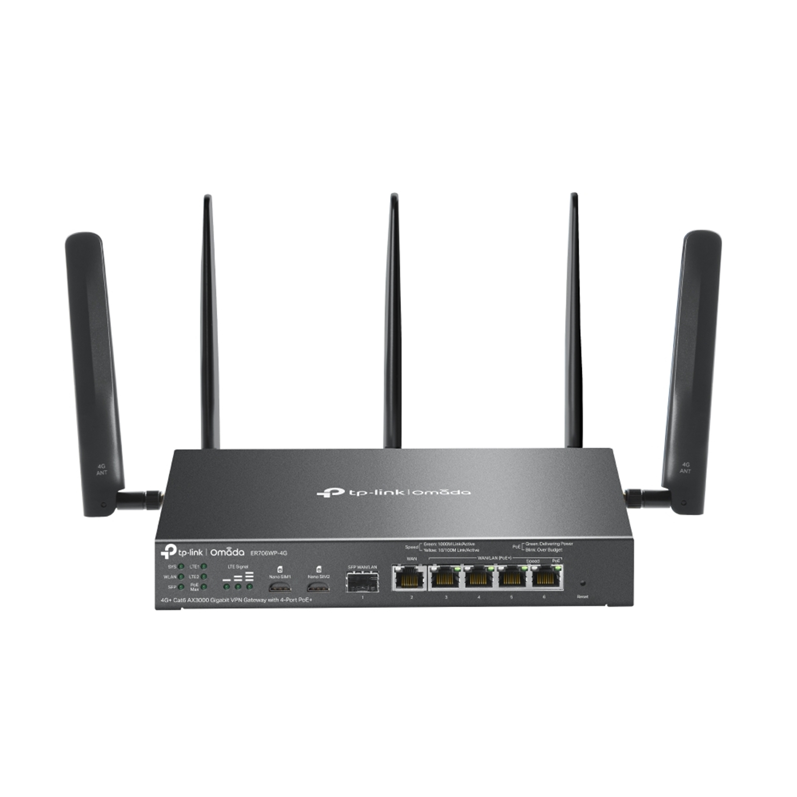 TP-Link Omada ER706WP-4G 4G+ Cat6 AX3000 Gigabit VPN Gateway with 4-Port PoE - Image 3