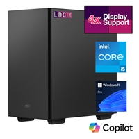 LOGIX Micro Tower - Designed for CCTV Use - Intel i5 Processor, 16GB Kingston Memory, 500GB Kingston SSD, Output to 4 Monitors, with Dual LAN, Windows 11 Pro