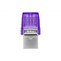 Kingston DataTraveler DTDUO3CG3/64GB 64GB MicroDuo USB OTG Flash Drive, 3C, USB-C and Type A