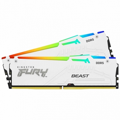 Kingston FURY Beast KF560C36BWEAK2-64 64GB (2x 32GB) DIMM System Memory, 6000MHz, DDR5, CL36, White, RGB, Intel XMP, AMD EXPO - Image 2
