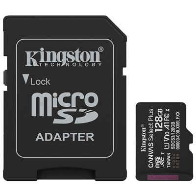 Kingston Canvas Select 128GB Micro SD UHS-I Flash Card with Adapter - Image 2