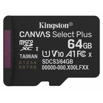 Kingston Canvas Select Plus SDCS3/64GB 64GB Micro SD UHS-I (U1) Flash Card with Adapter - Image 2
