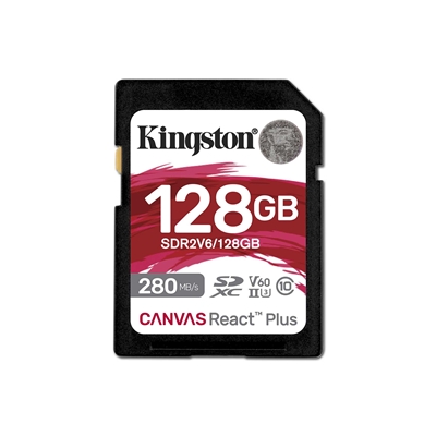 Kingston Canvas React Plus V60 128GB Memory Card, 4K, UHS-II, 280MB/s R, 150MB/s W - Image 2